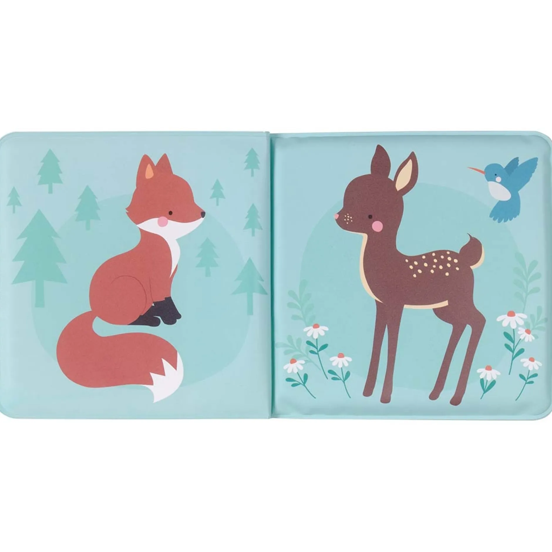 Kinderboeken|Badspeelgoed*A Little Lovely Company badboekje Bosvriendjes Green