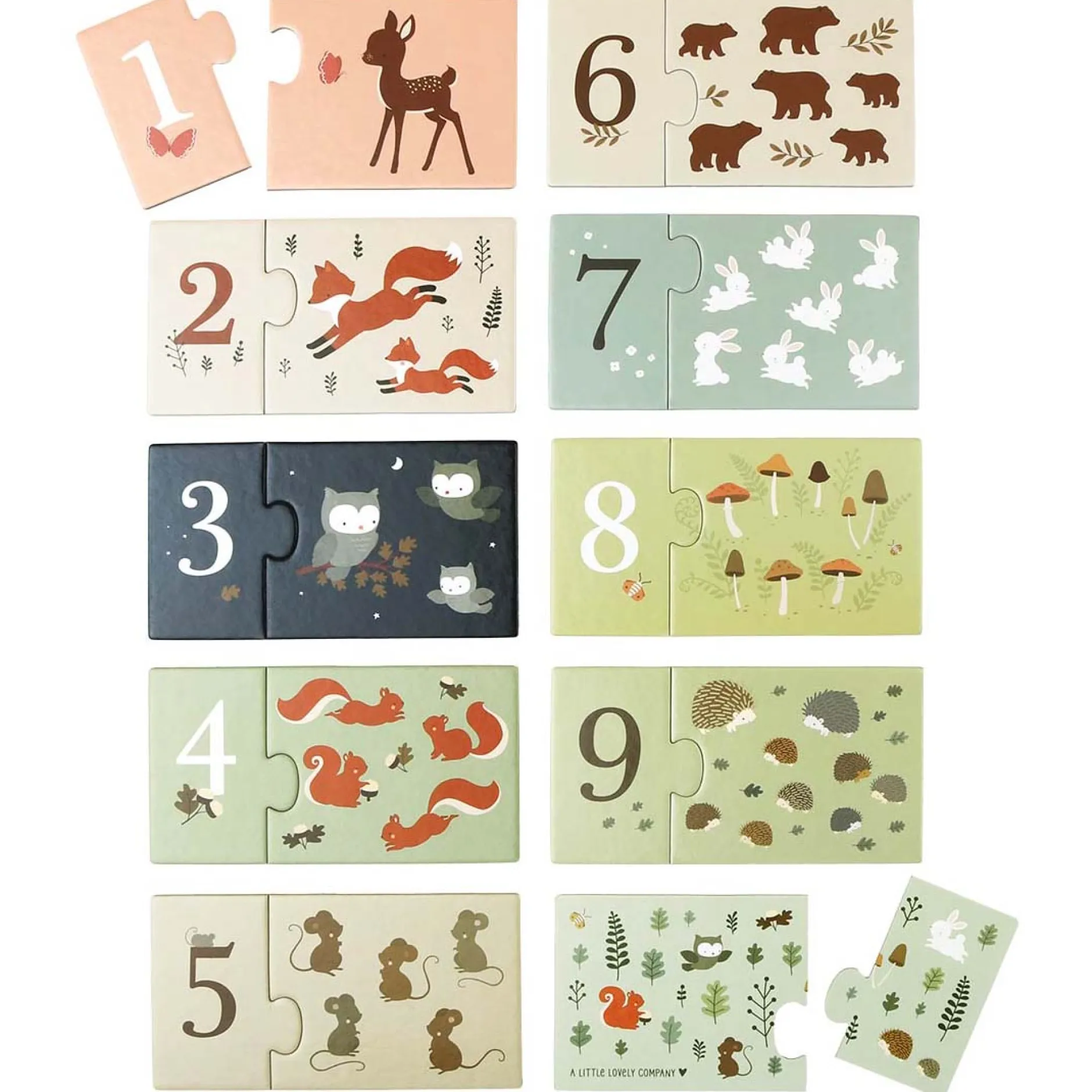 Puzzels & Spellen|Puzzels*A Little Lovely Company Telpuzzel Bosvriendjes Green