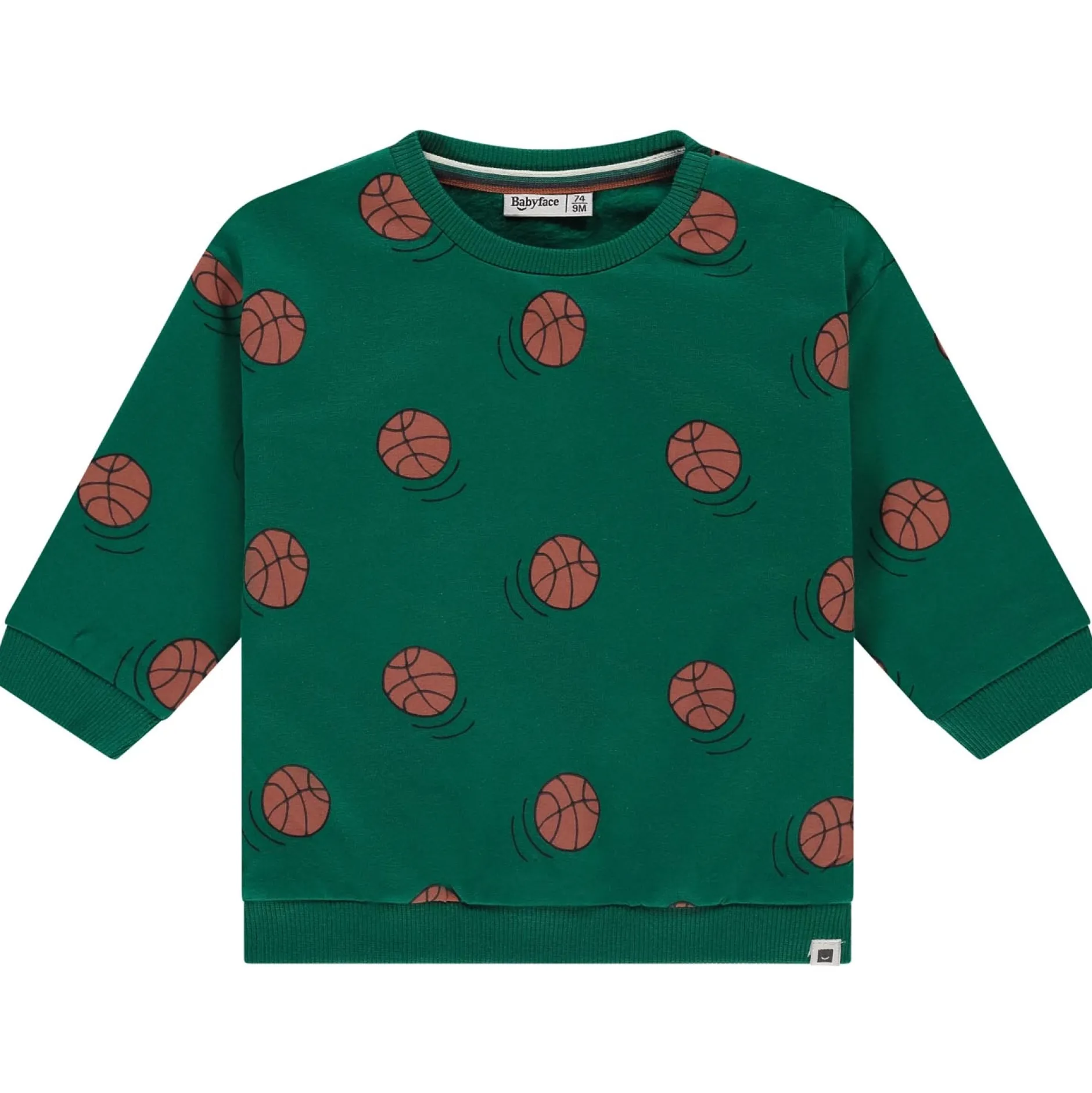 Truien & Vesten|Truien & Sweaters*Babyface baby sweater lange mouwen all over print groen Bottle Green