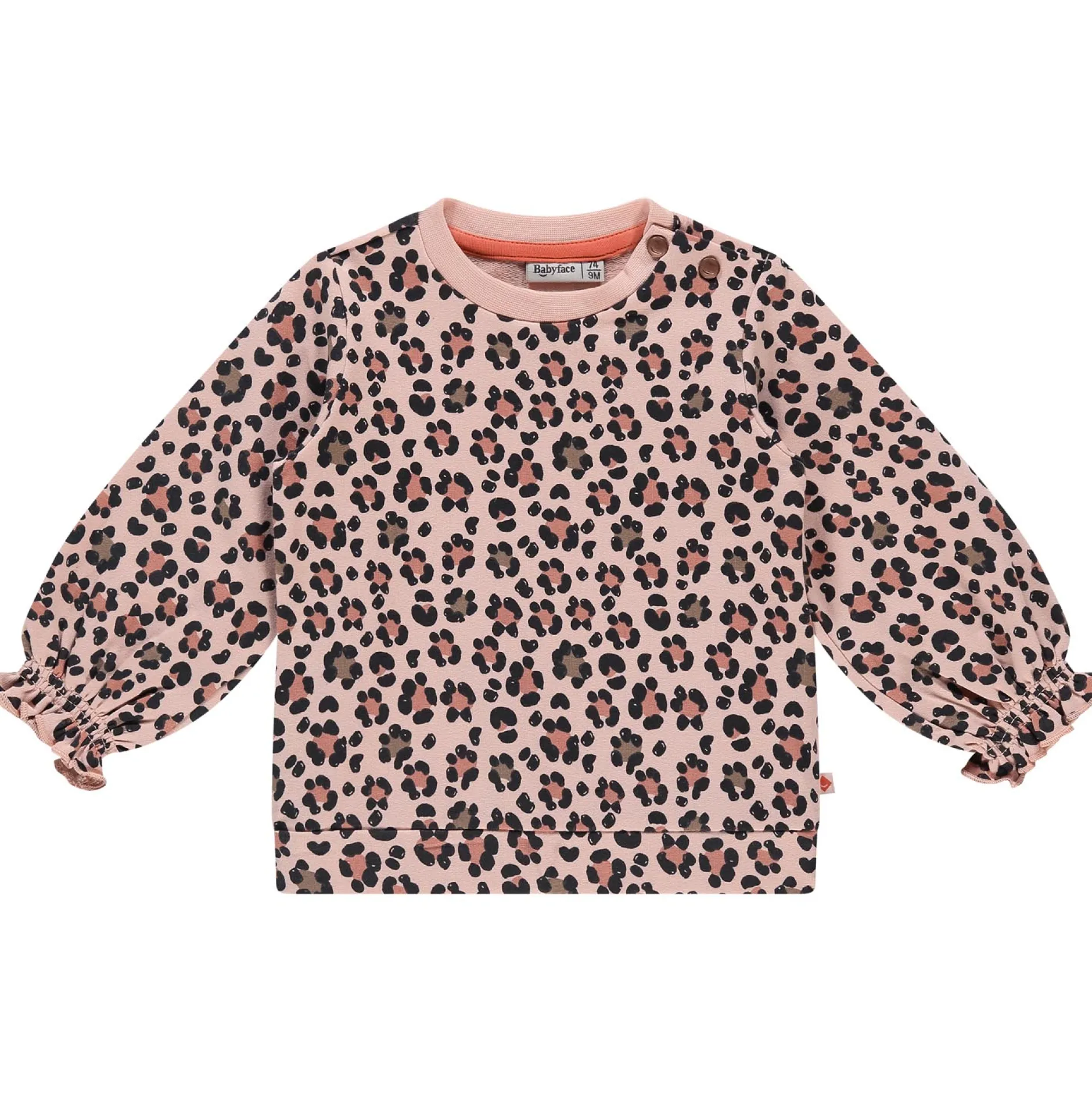 Truien & Vesten|Shirts & Blouses*Babyface sweater lange mouwen panterprint multi Light Pink