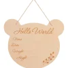 Feestartikelen|Kraamcadeaus*BamBam houten muurhanger Beer Onbehandeld/Naturel