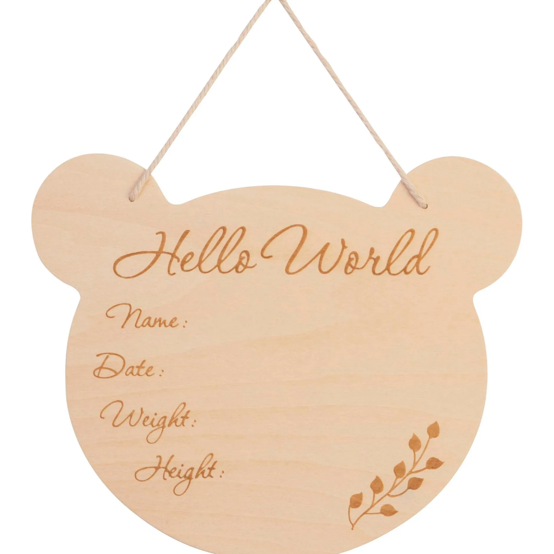Feestartikelen|Kraamcadeaus*BamBam houten muurhanger Beer Onbehandeld/Naturel