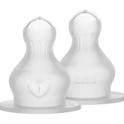 Flesspenen*Bibs flespeen siliconen - fast flow 2 stuks transparant