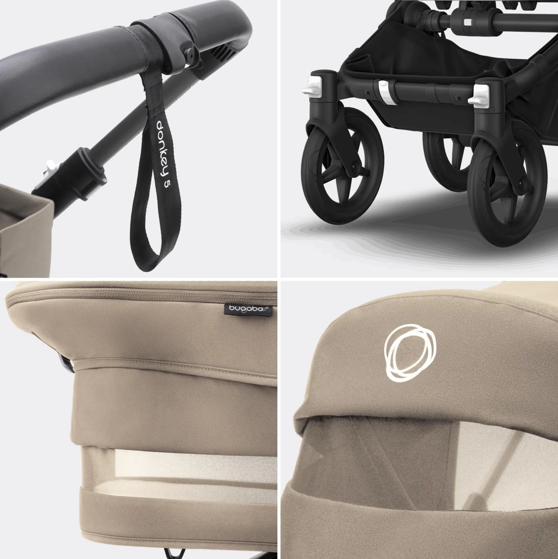 Kinderwagens*Bugaboo Donkey5 Mono compleet Black Desert Taupe