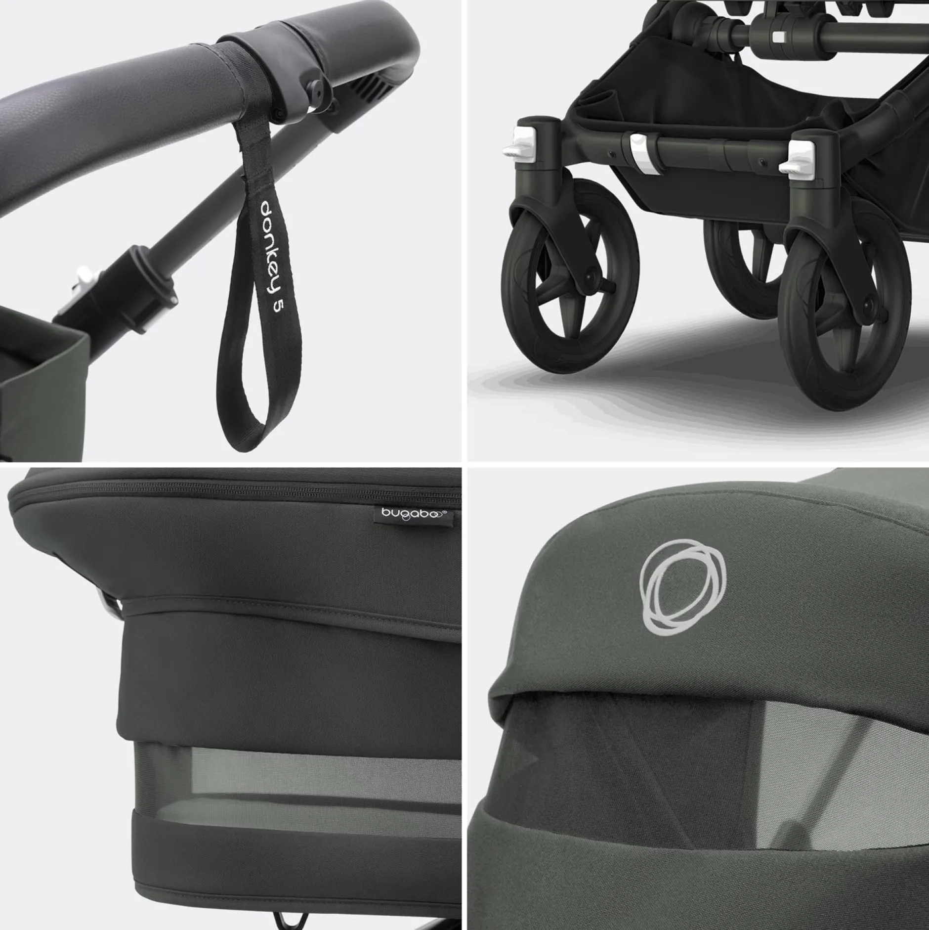 Kinderwagens*Bugaboo Donkey5 Mono compleet Black Forest Green