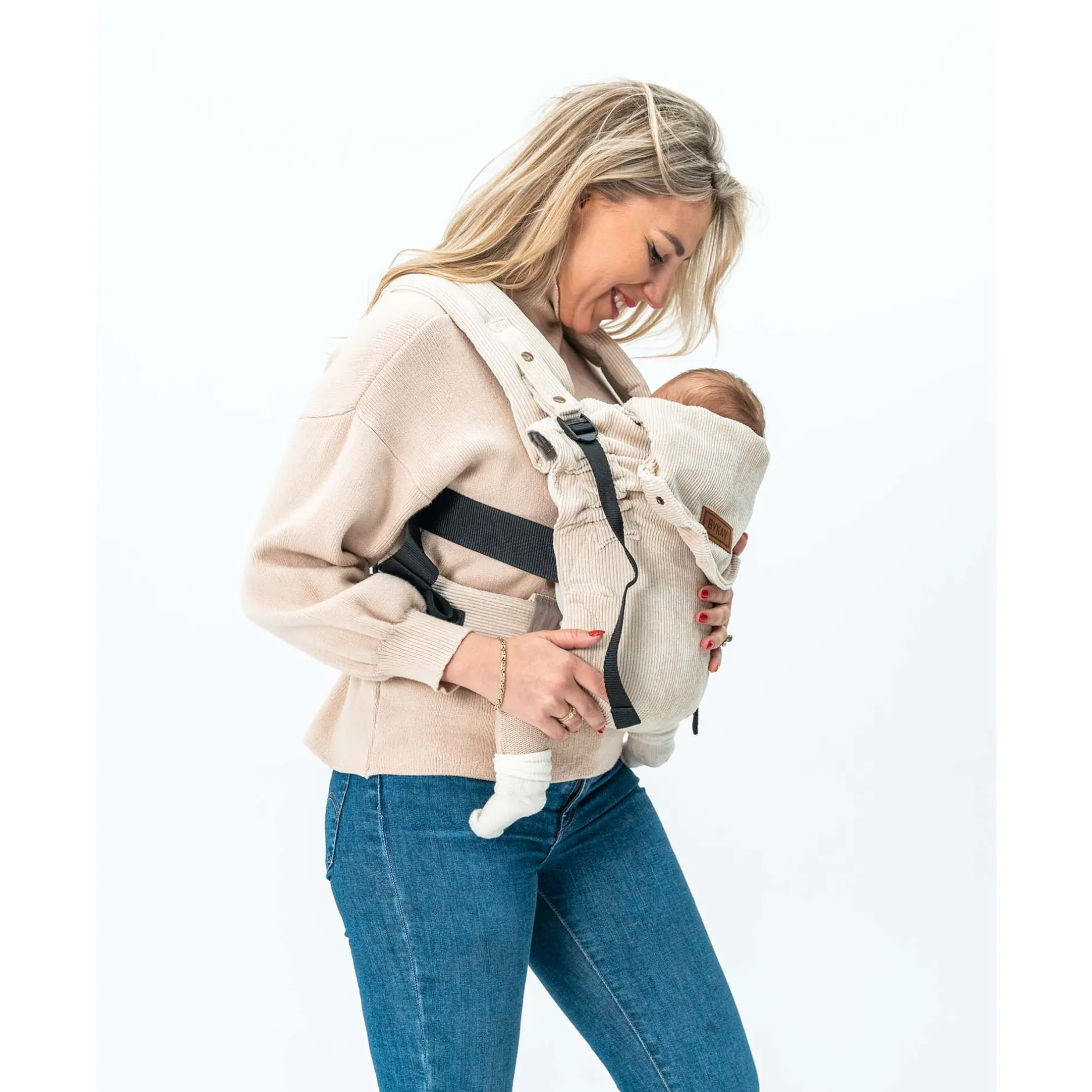 Draagzakken & Doeken*ByKay Click Carrier Deluxe Rib Almond Sand