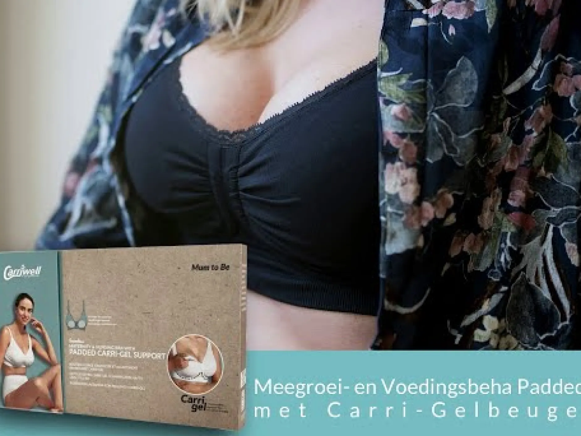 Borstkolven|Bh's*Carriwell meegroei- en voedingsbh gelbeugel voorgevormd zwart Black