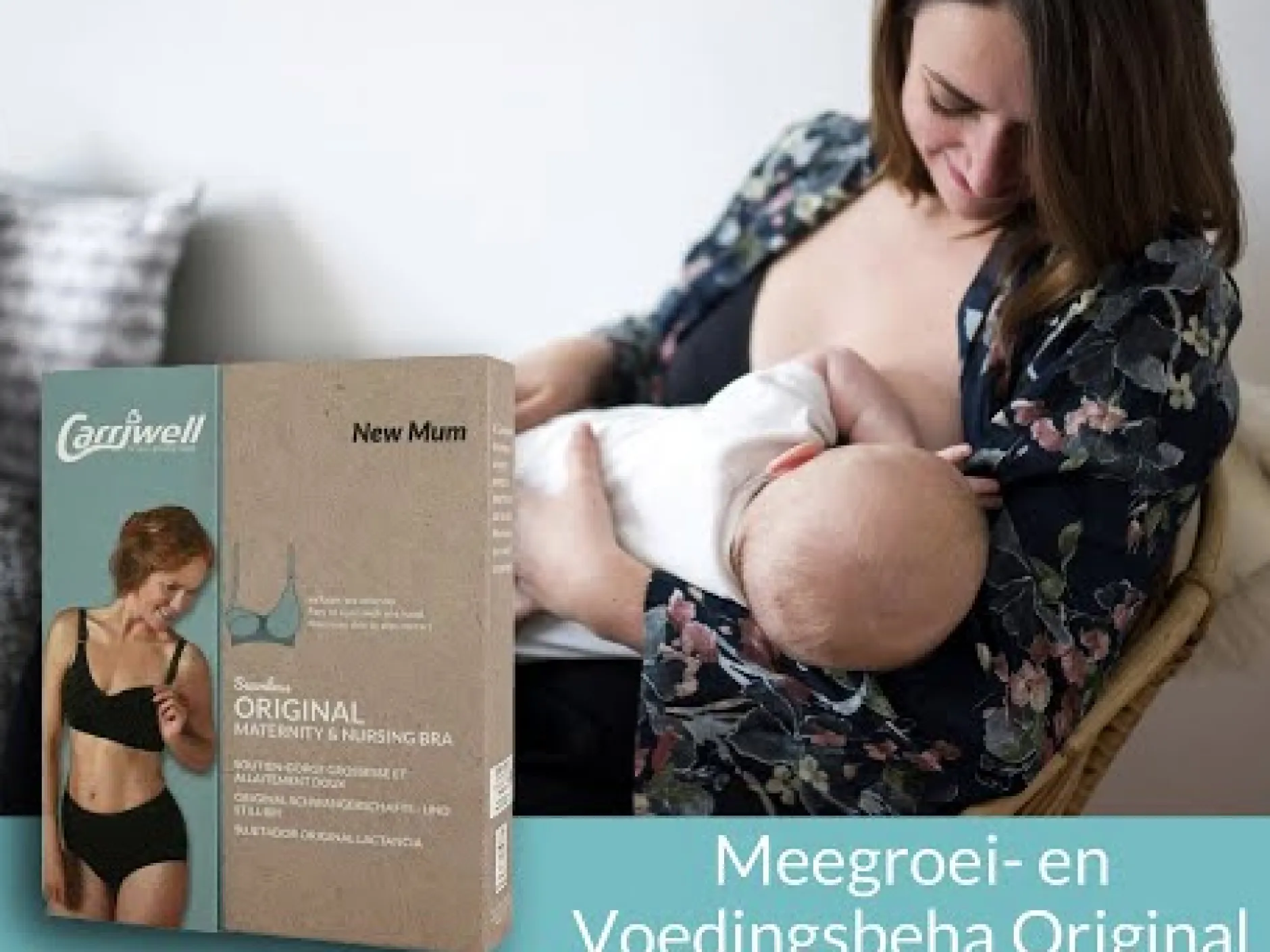 Borstkolven|Bh's*Carriwell meegroei- en voedingsbh naadloos zwart Black