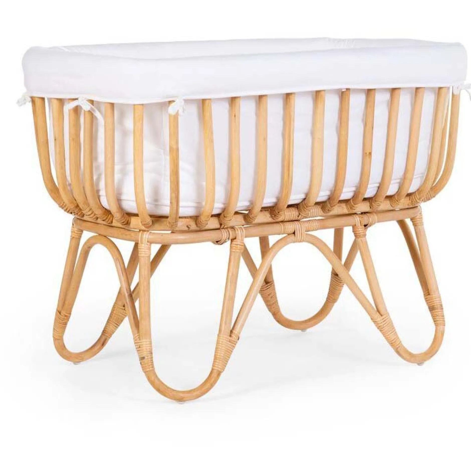 Wiegjes*Childhome rattan wieg rechthoekig (incl. matras en cover) Onbehandeld/Naturel