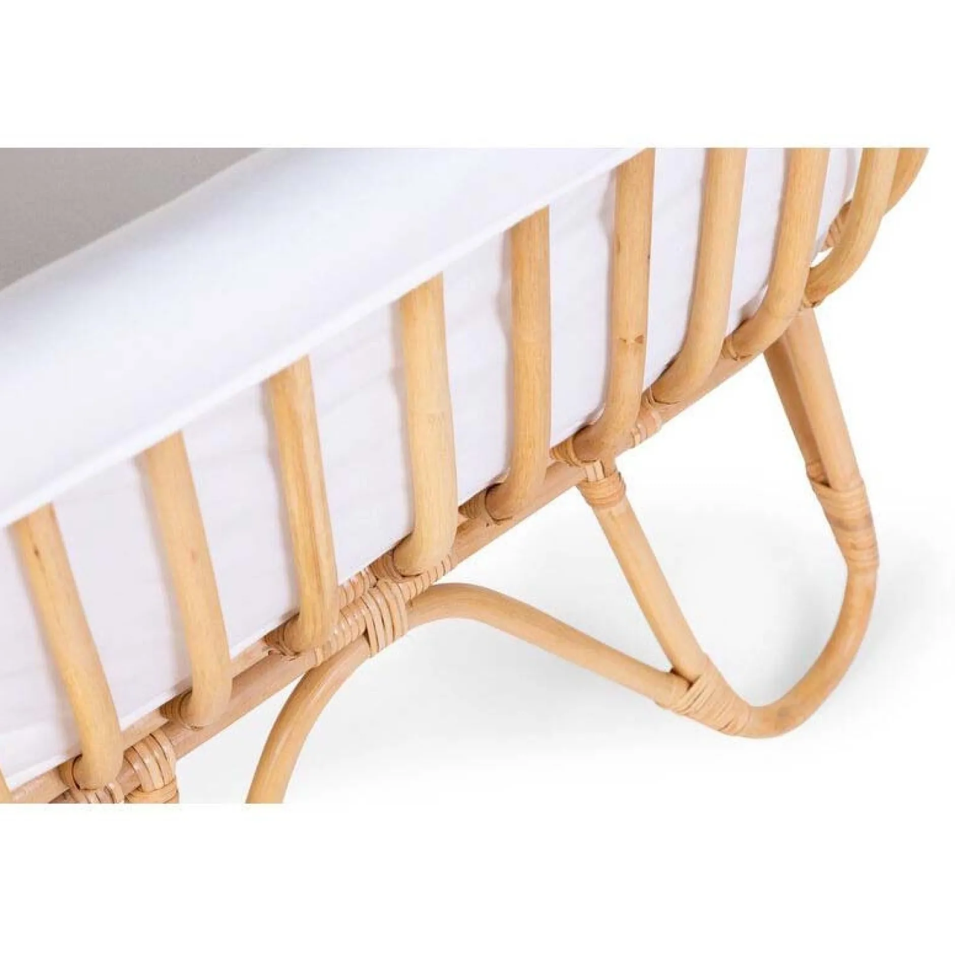 Wiegjes*Childhome rattan wieg rechthoekig (incl. matras en cover) Onbehandeld/Naturel
