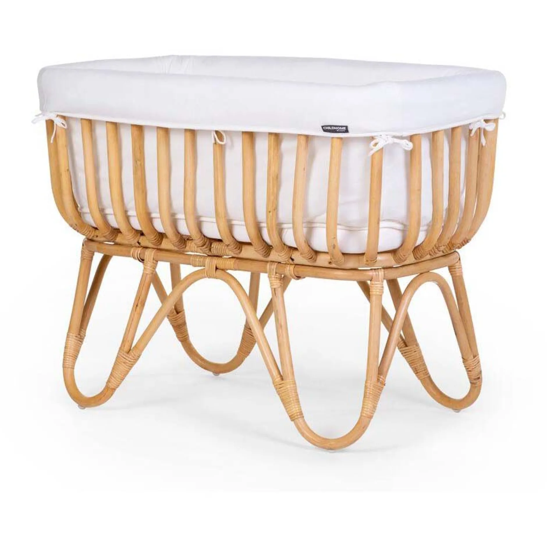 Wiegjes*Childhome rattan wieg rechthoekig (incl. matras en cover) Onbehandeld/Naturel