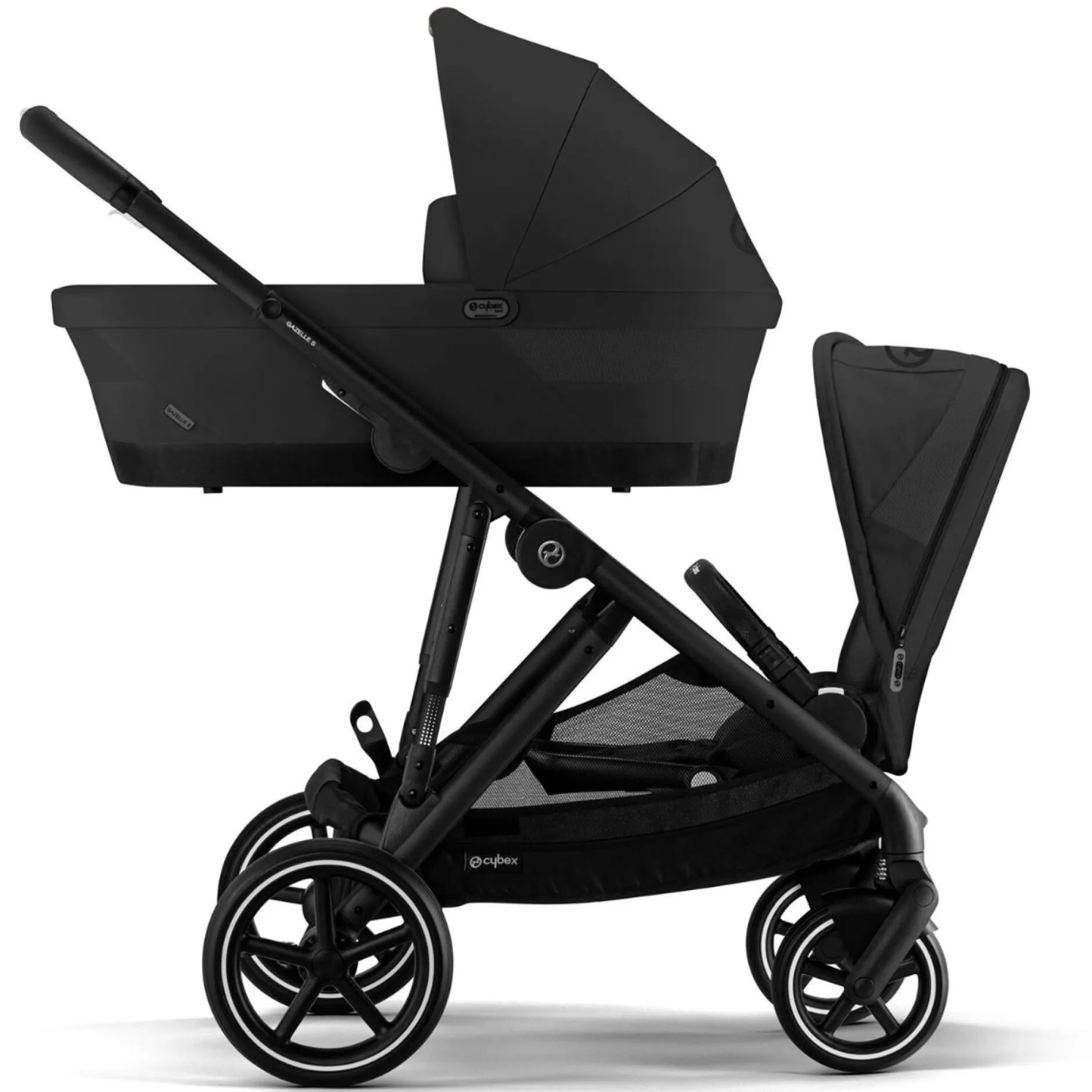 Duo Kinderwagens*Cybex Gazelle S Duo compleet Moon Black