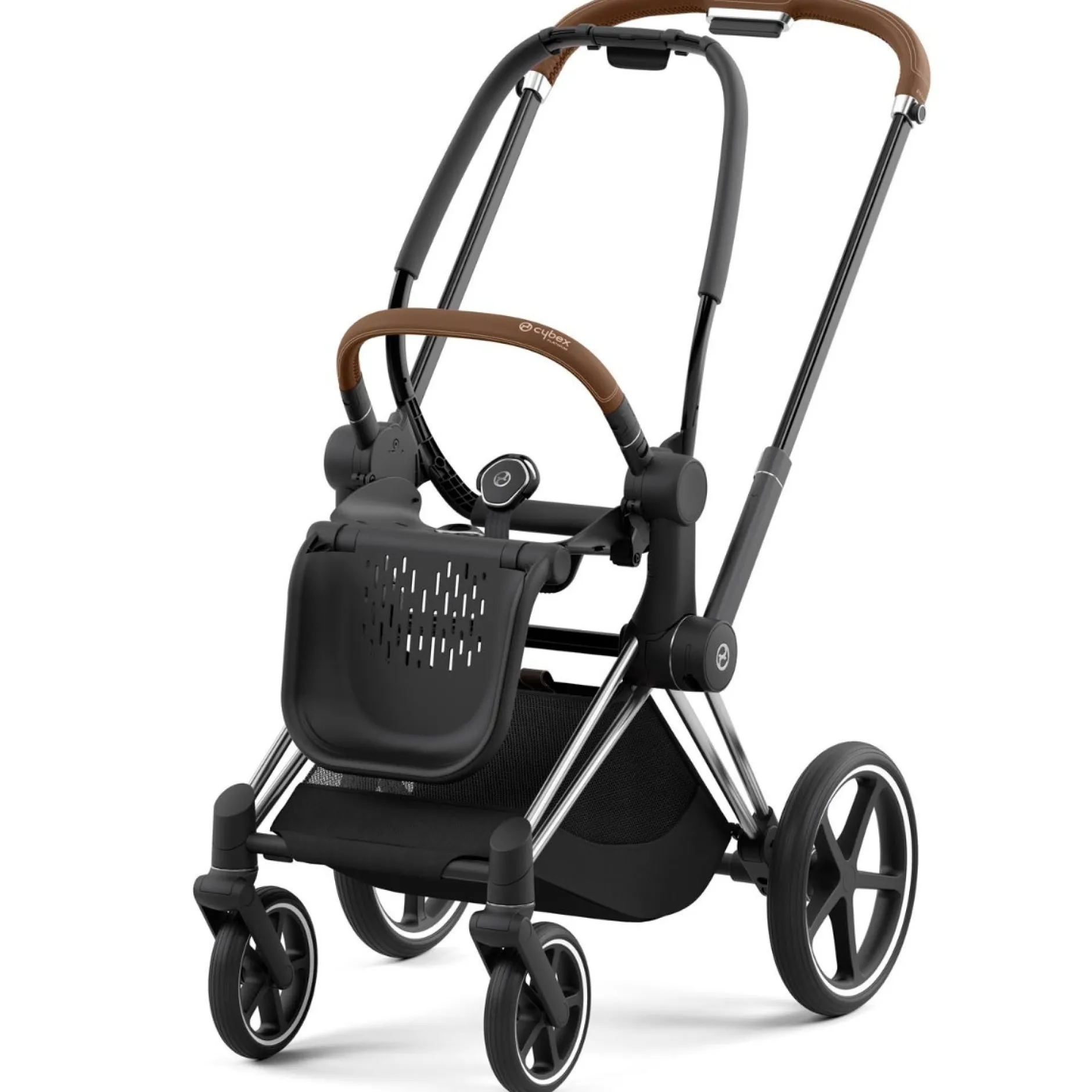 Kinderwagens*Cybex Priam4 compleet Chrome met bruine handvatten Sepia Black