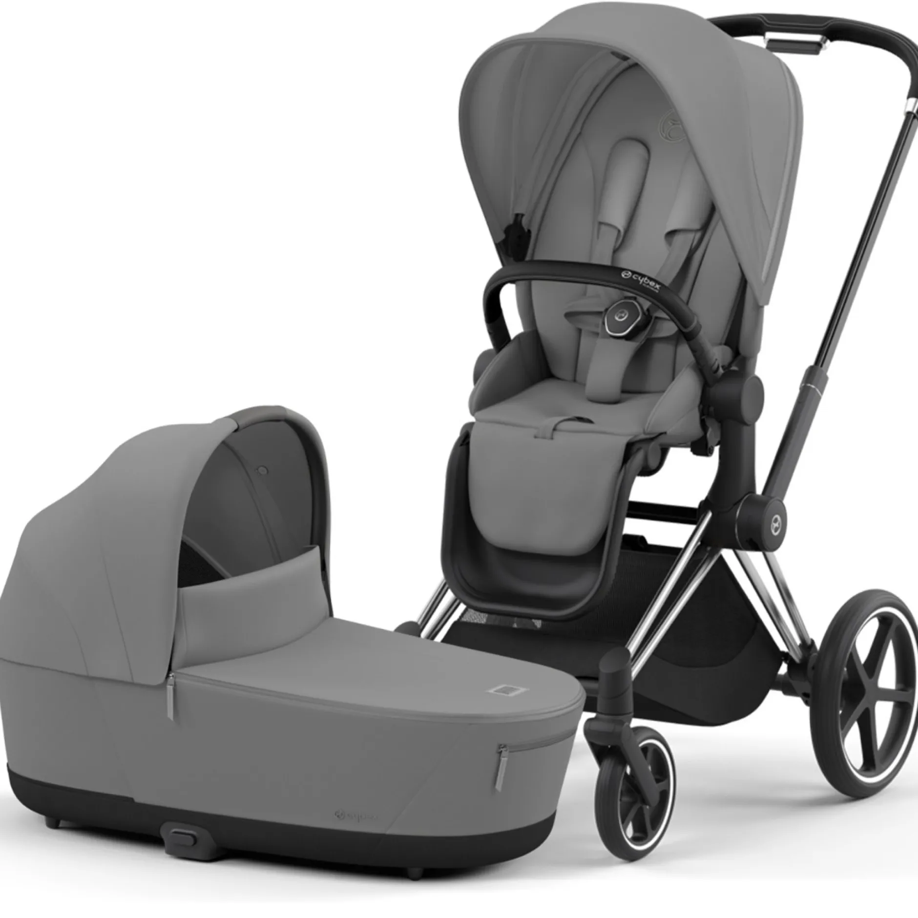 Kinderwagens*Cybex Priam4 compleet Chrome met zwarte handvatten Mirage Grey
