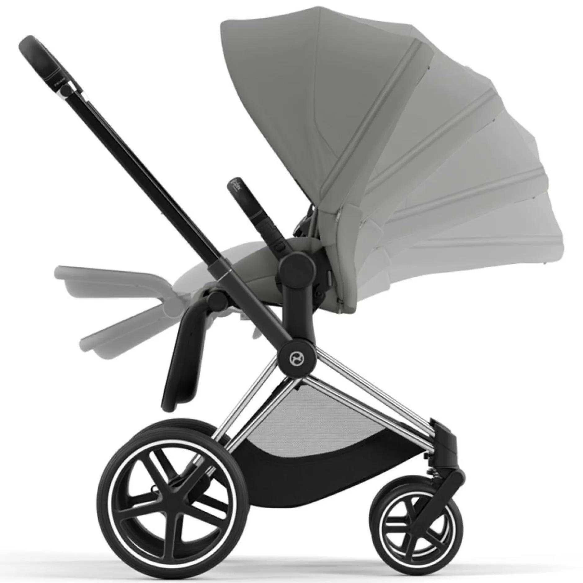Kinderwagens*Cybex Priam4 compleet Chrome met zwarte handvatten Mirage Grey