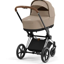 Kinderwagens*Cybex Priam4 compleet Chrome met bruine handvatten Cozy Beige