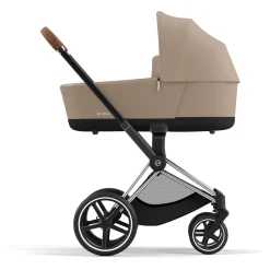 Kinderwagens*Cybex Priam4 compleet Chrome met bruine handvatten Cozy Beige