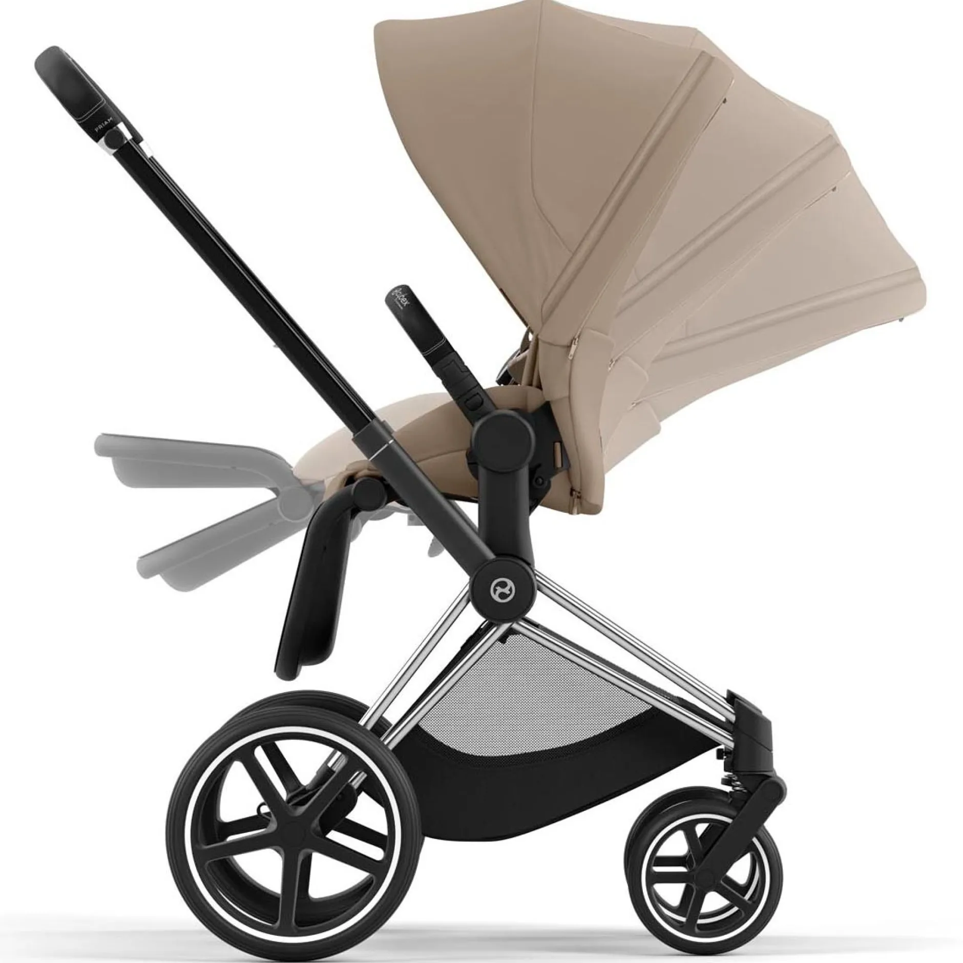 Kinderwagens*Cybex Priam4 compleet Chrome met zwarte handvatten Cozy Beige