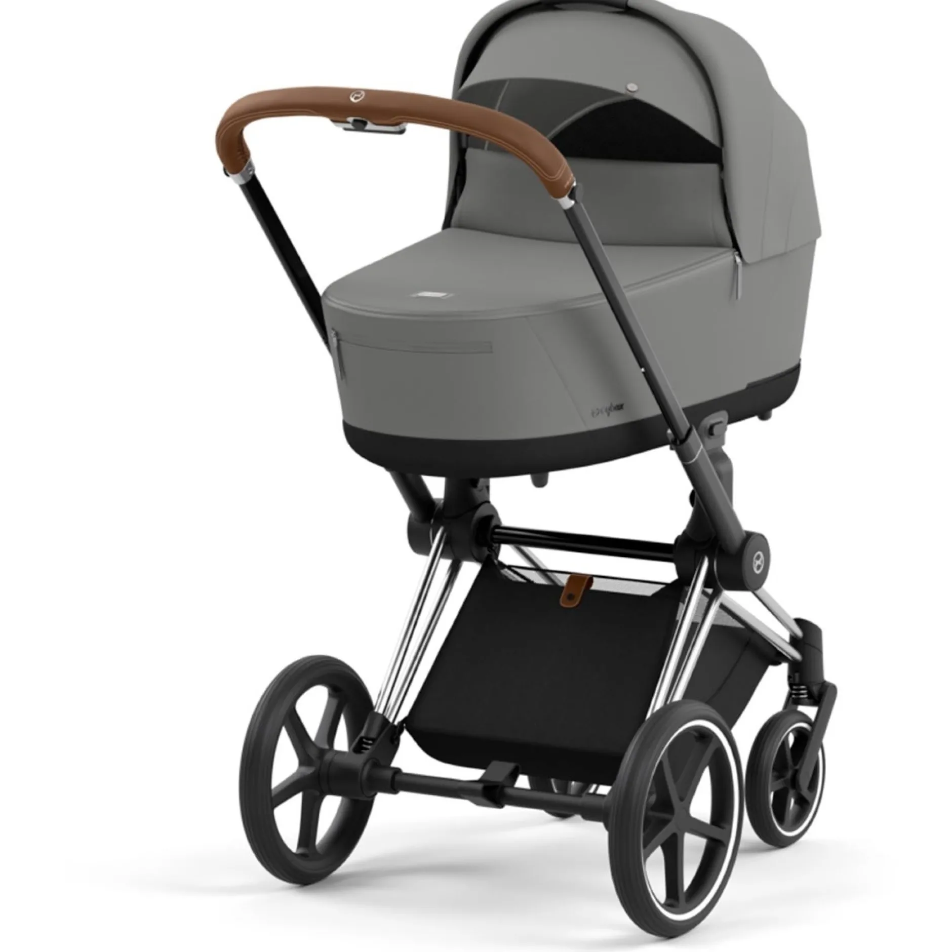 Kinderwagens*Cybex Priam4 compleet Chrome met bruine handvatten Mirage Grey