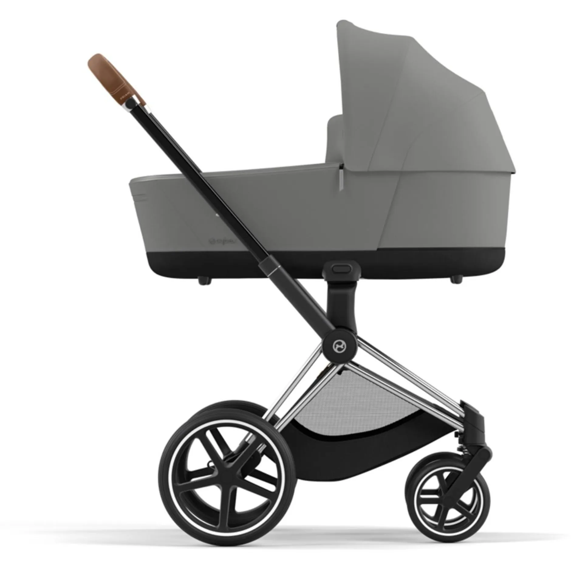 Kinderwagens*Cybex Priam4 compleet Chrome met bruine handvatten Mirage Grey