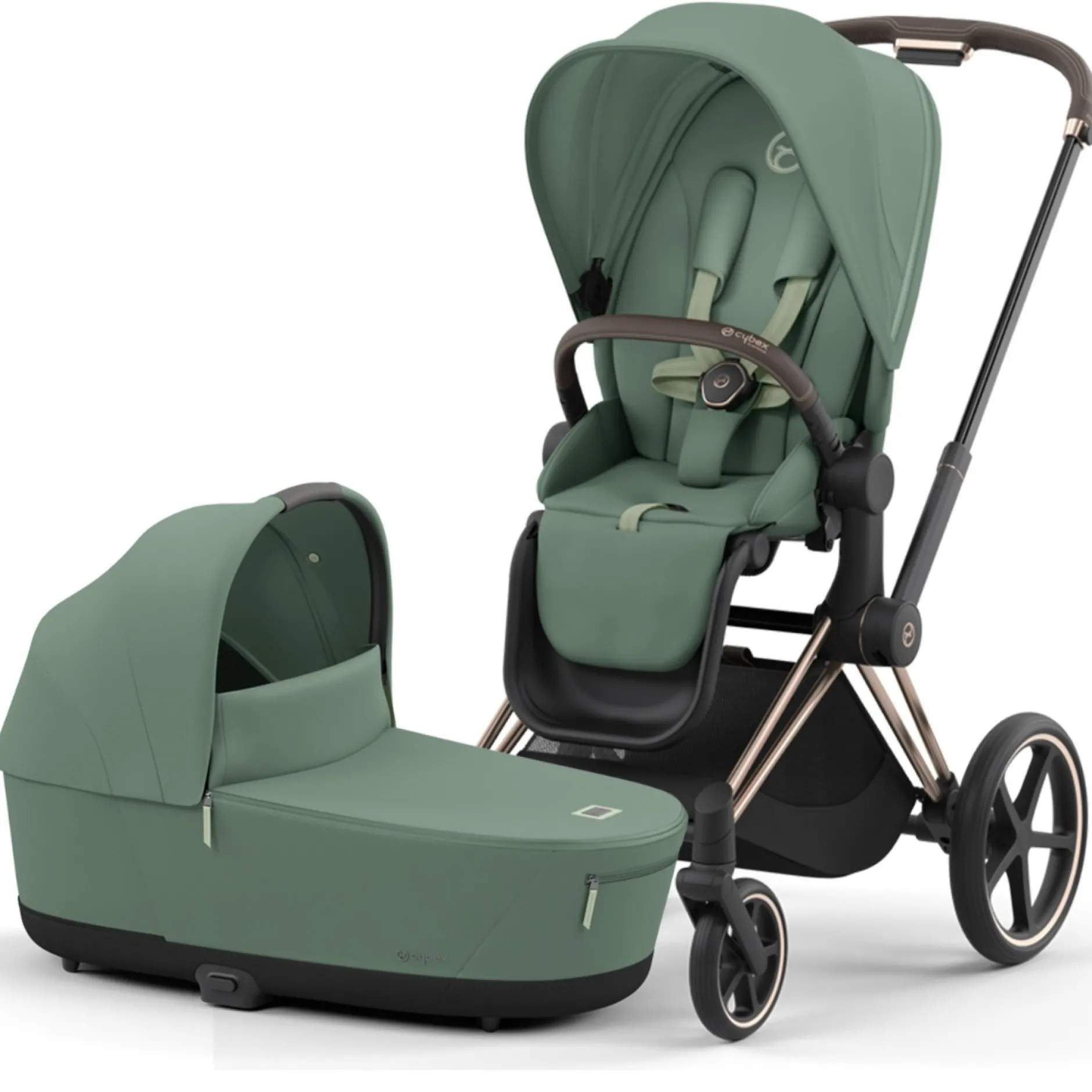 Kinderwagens*Cybex Priam4 compleet Rosegold Leaf Green