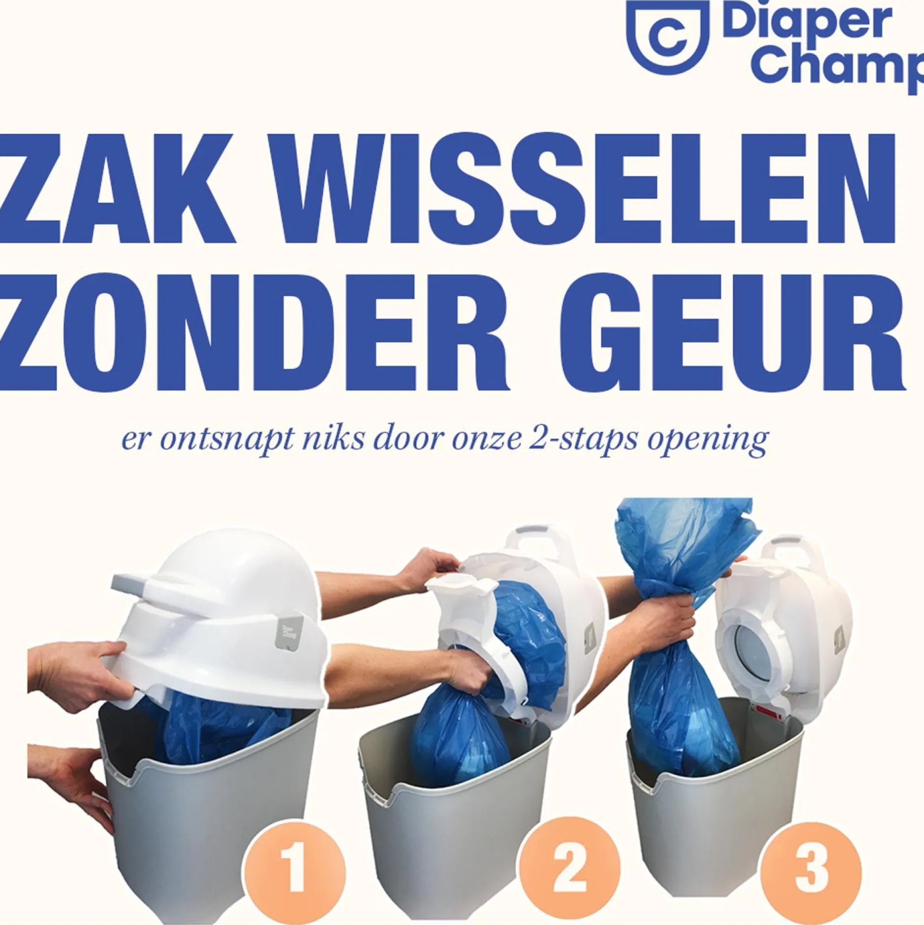 Luieremmers*DiaperChamp ONE handsfree luieremmer taupe