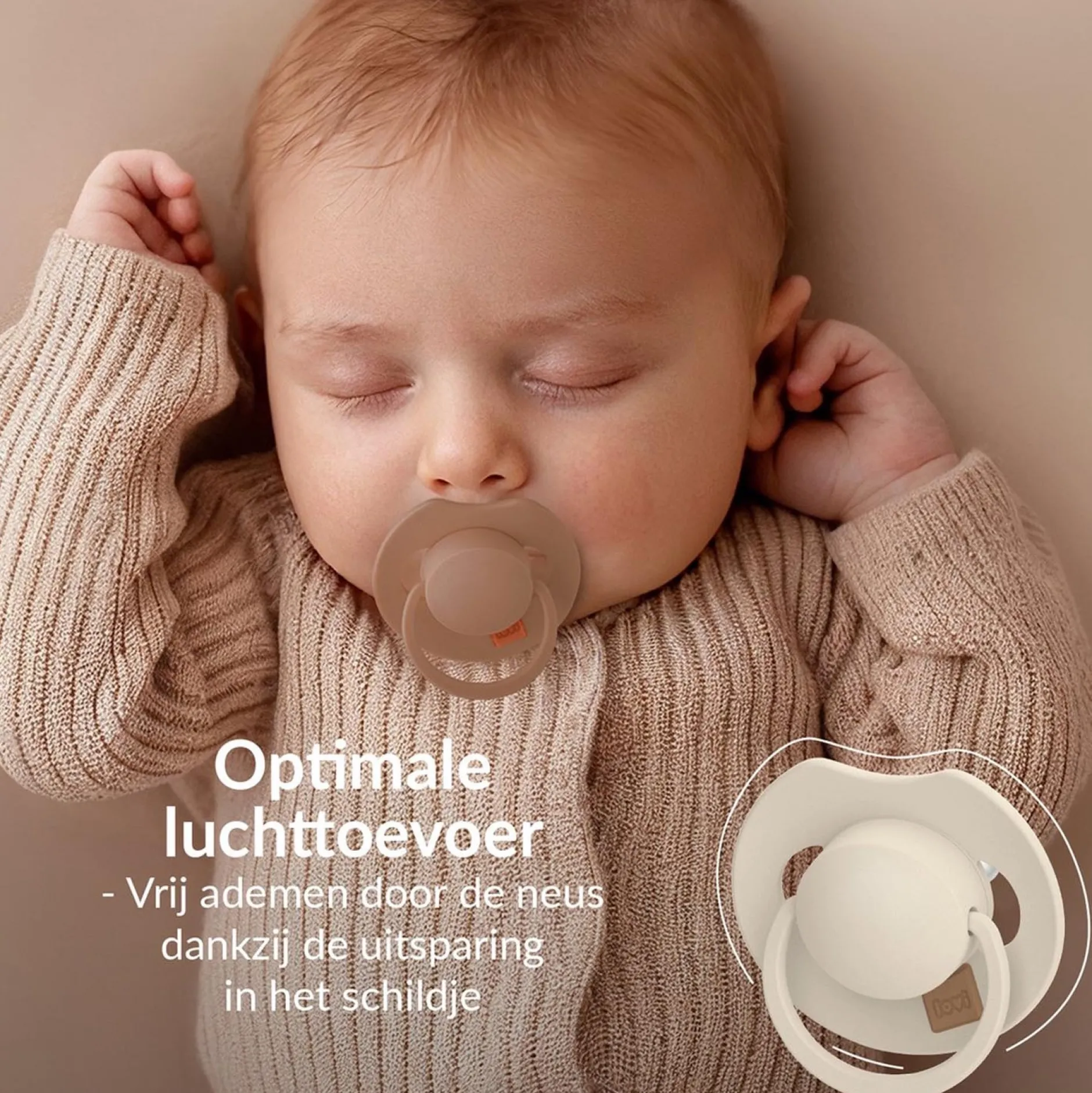 Fopspenen|Fopspenen & Accessoires*Difrax fopspeen LOVI 0-6 maanden Beigebrown