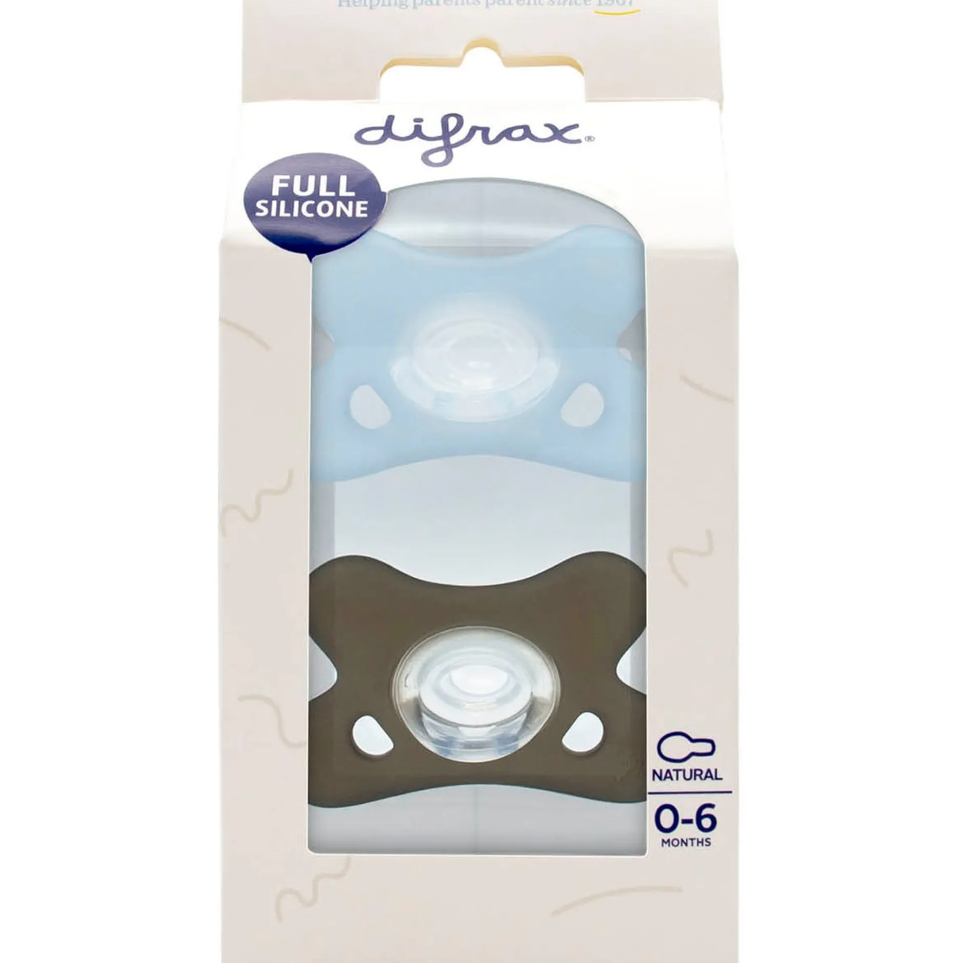 Fopspenen|Fopspenen & Accessoires*Difrax Fopspeen natural siliconen 0-6M Blue Sky