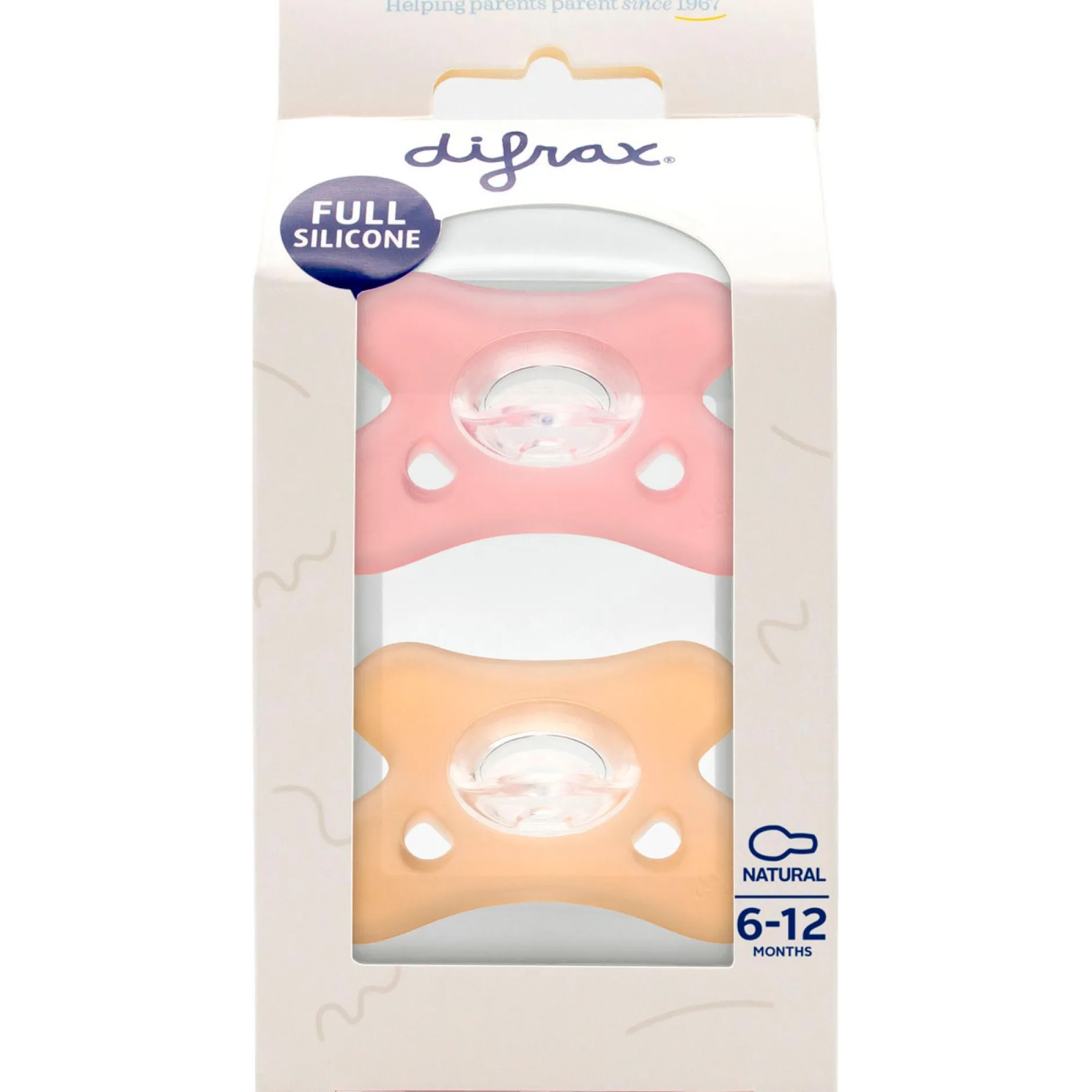 Fopspenen|Fopspenen & Accessoires*Difrax Fopspeen natural siliconen 6-12M Dark Coral Pink
