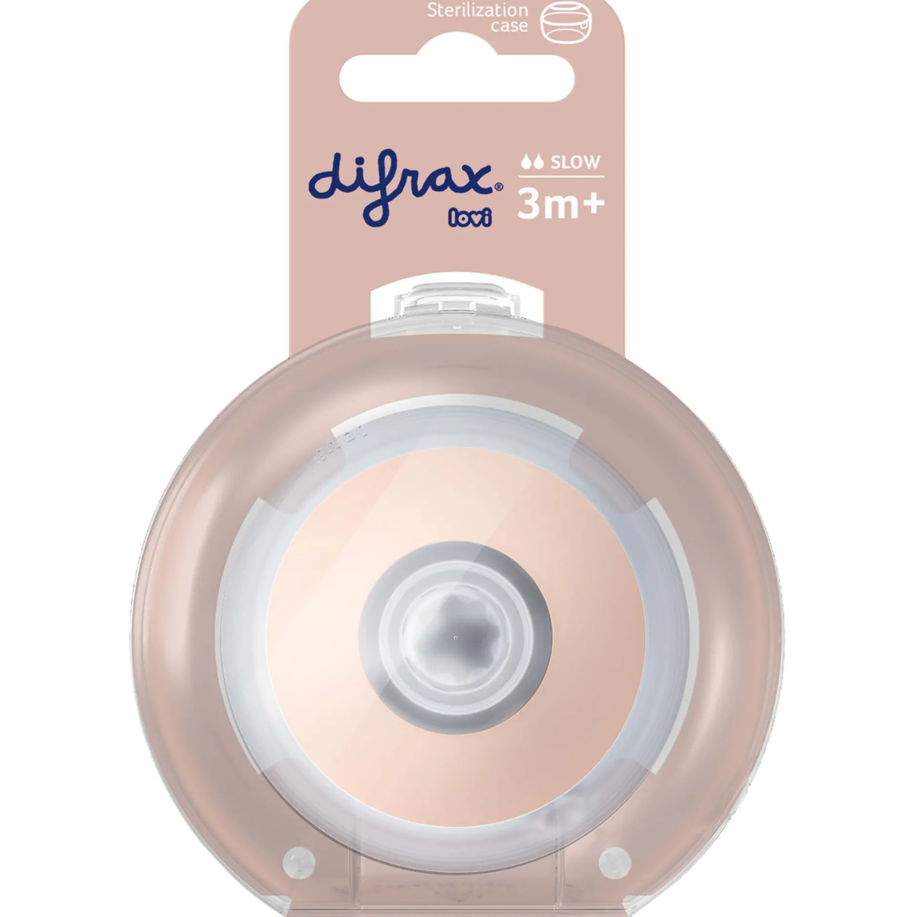 Flesspenen*Difrax LOVI Mammafeel flessenspeen S 3+ roze