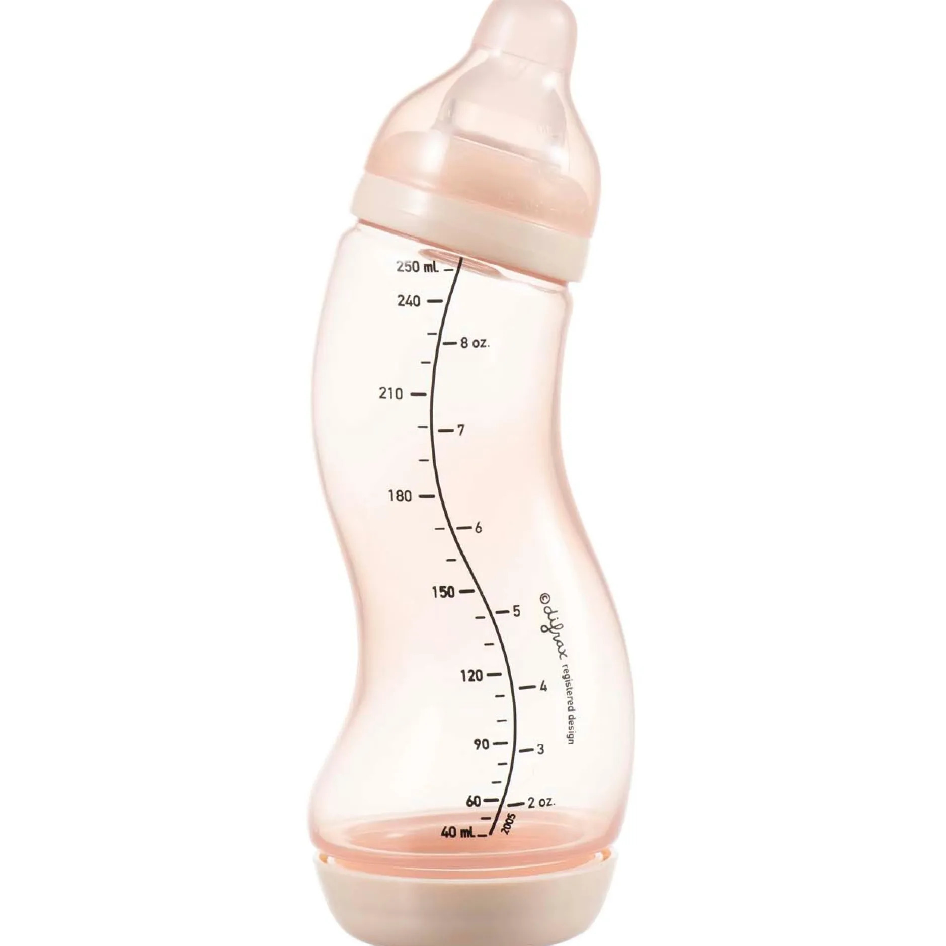 Flesjes*Difrax S-fles Anti-colic - natural 250ml roze
