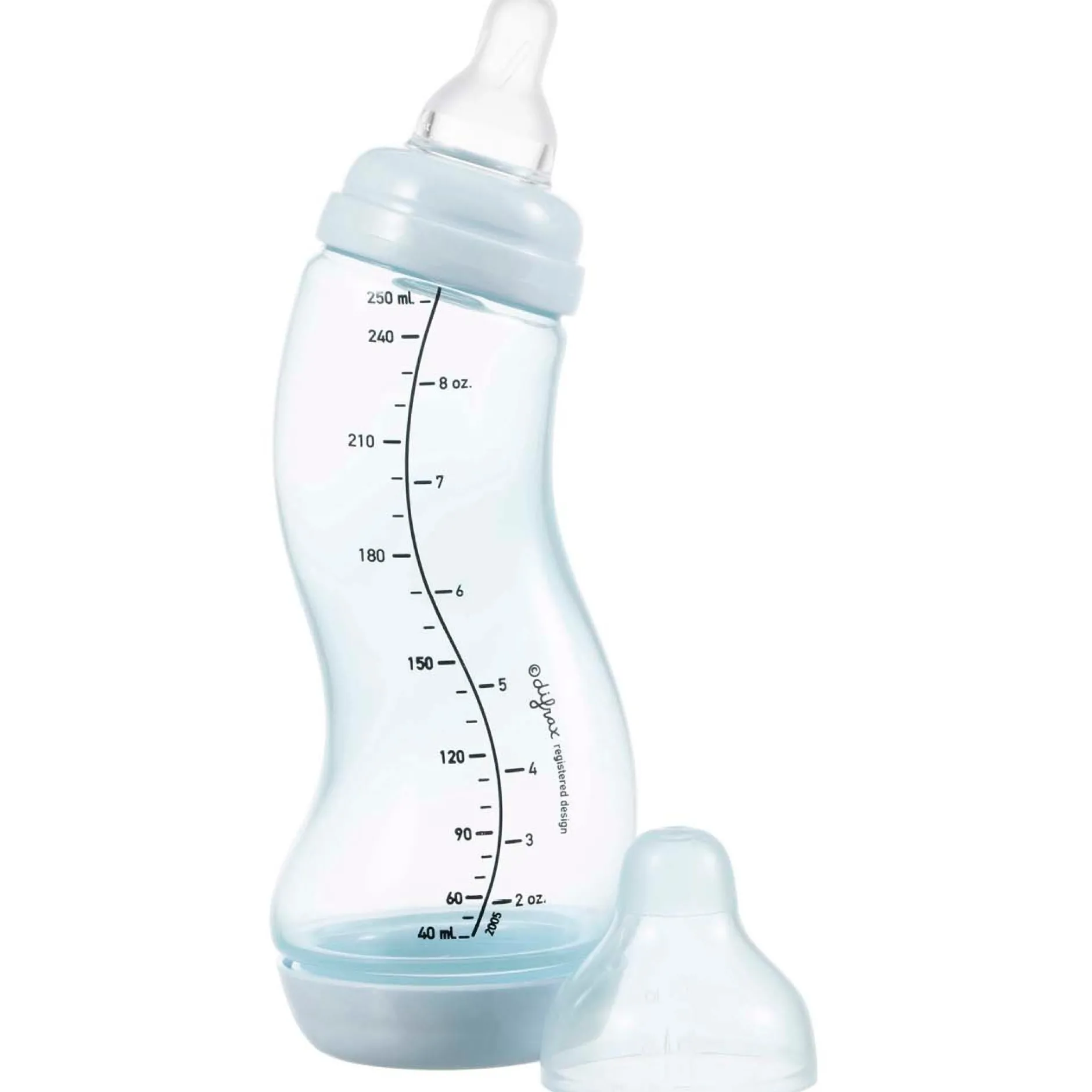 Flesjes*Difrax S-fles Anti-colic - natural 250ml blauw