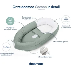 Veilig Slapen|Babynestjes*Doomoo cocoon babynestje Green