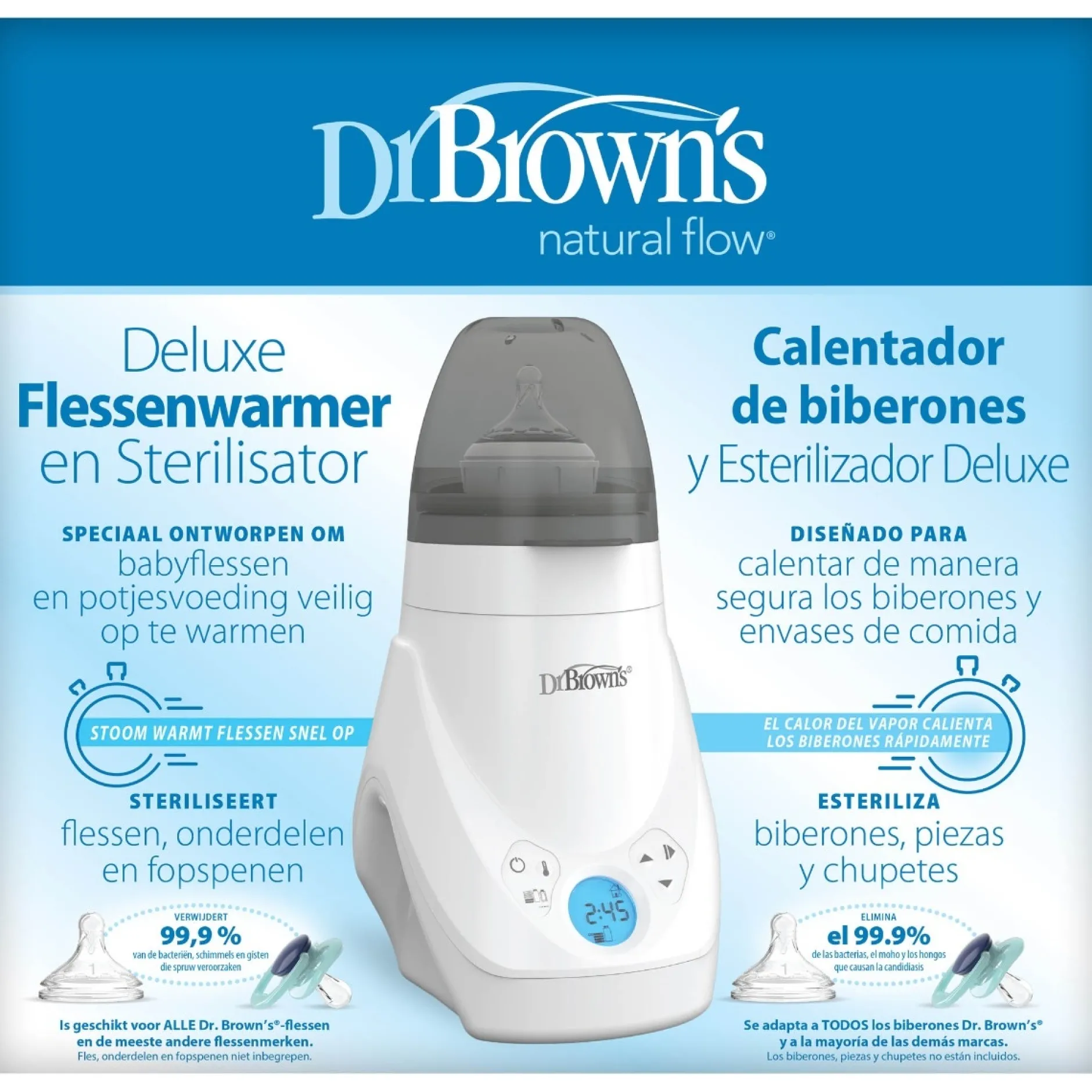 Flessenwarmers & Sterilisators*Dr. Brown's Deluxe Fleswarmer en sterilisator