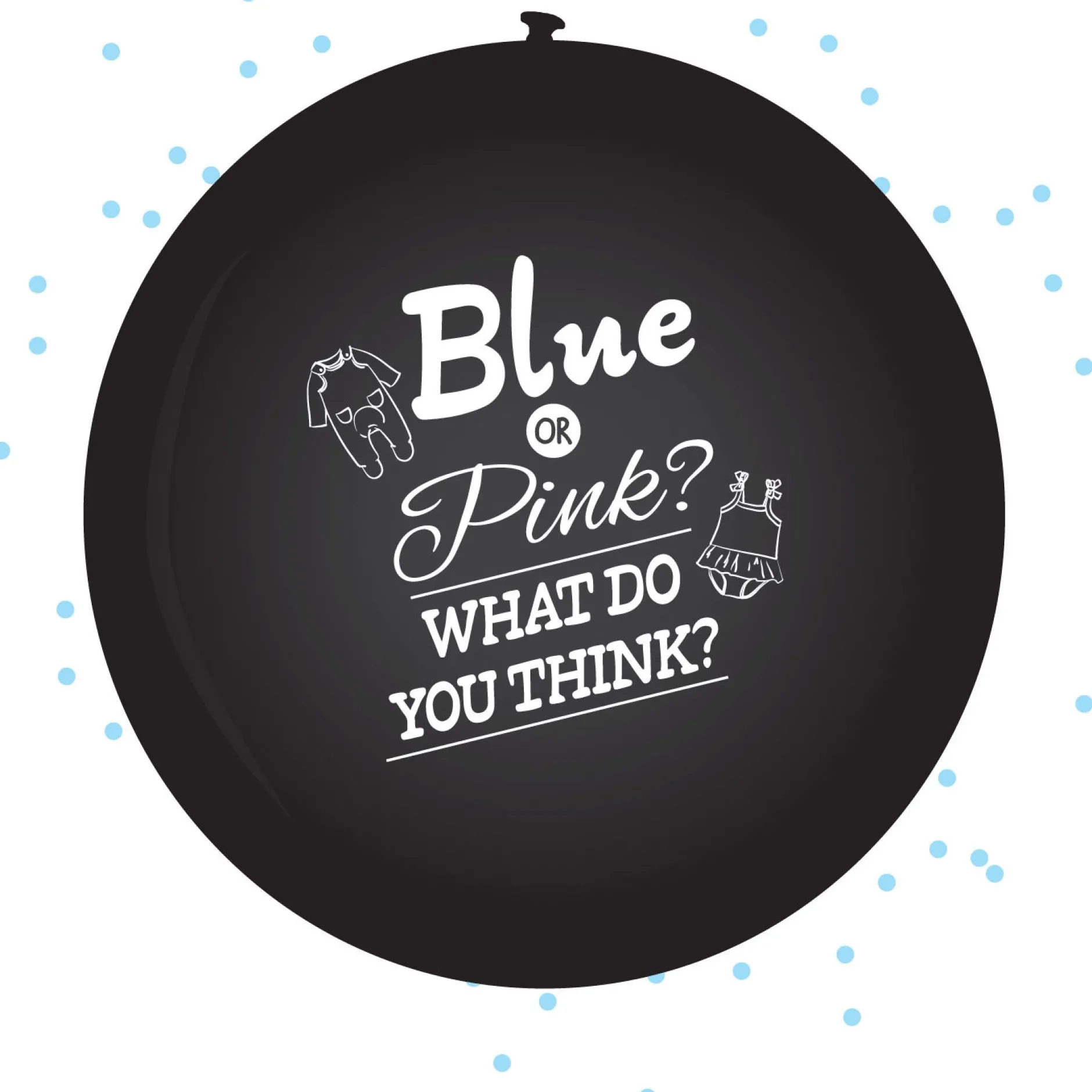 Feestartikelen*Haza original Gender Reveal ballon jongen incl. confetti - 60 cm Black