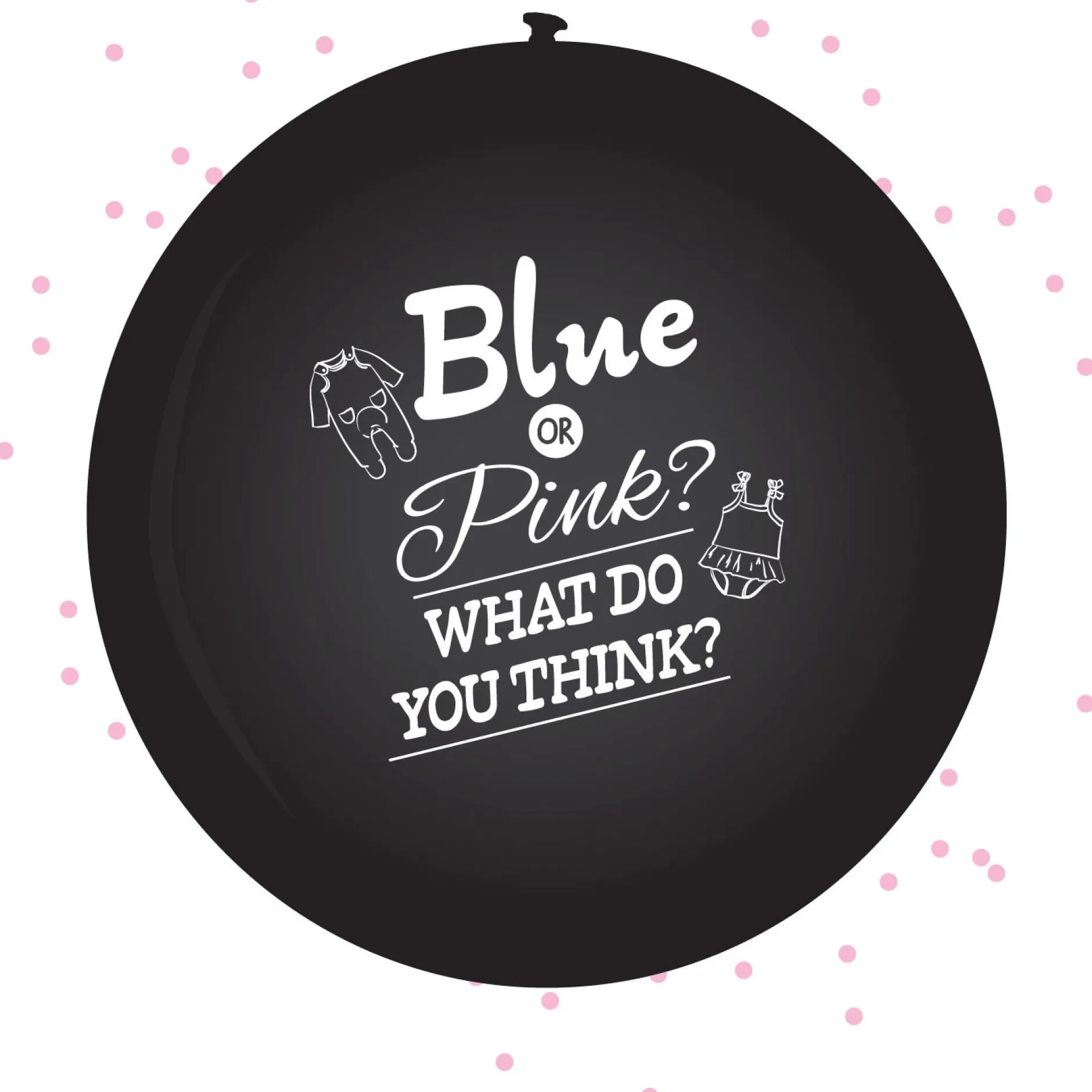 Feestartikelen*Haza original Gender Reveal ballon meisje incl. confetti - 60 cm Black