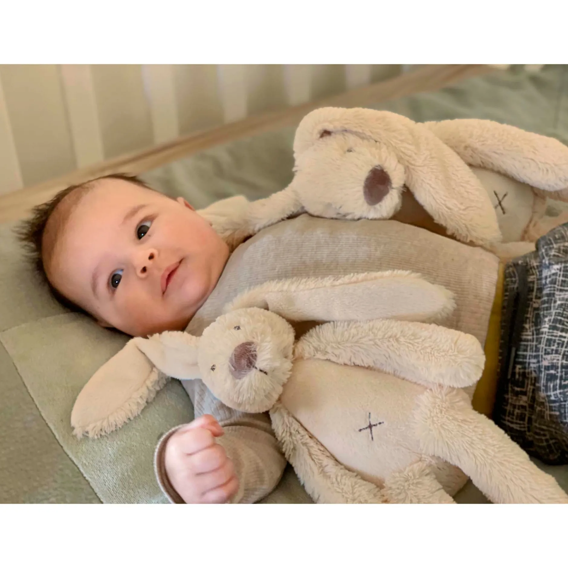 Knuffels*Happy Horse knuffel Rabbit Richie 28cm Dark Off-White