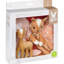 Feestartikelen|Kraamcadeaus*Sophie de Giraf Hertje FanFan giftset met knuffeldoekje Brown
