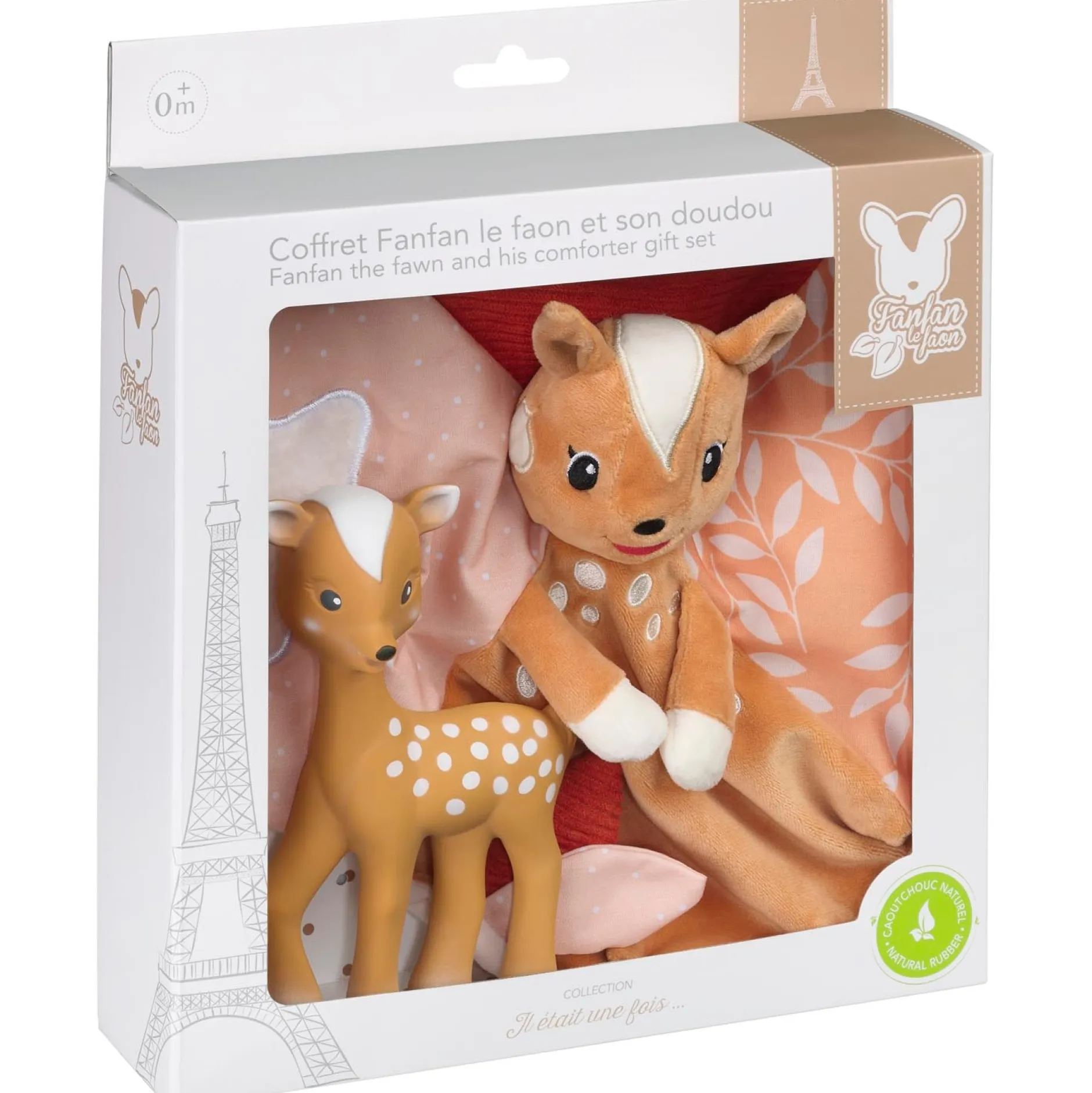 Feestartikelen|Kraamcadeaus*Sophie de Giraf Hertje FanFan giftset met knuffeldoekje Brown