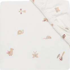 Hoeslakens*Jollein junior hoeslaken animal friends wit