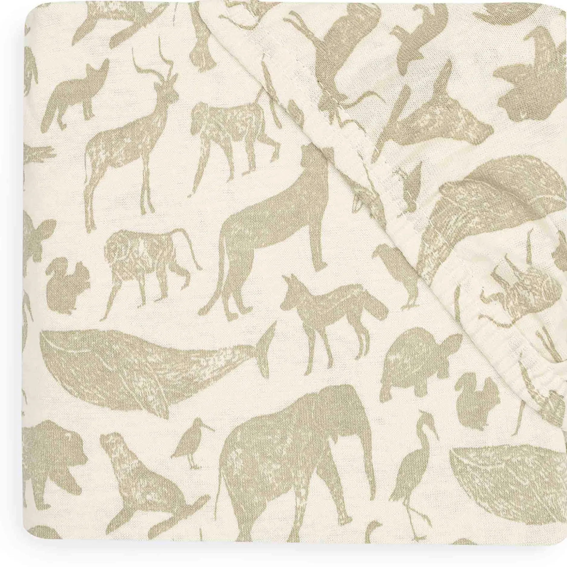Hoeslakens*Jollein ledikanthoeslaken animals wit