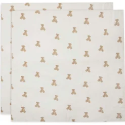 Doeken & Luiers*Jollein swaddle / hydrofiele doek Beer 2-pack wit