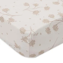Hoeslakens|Lakens*Jollein wieghoeslaken leafy dreams wit