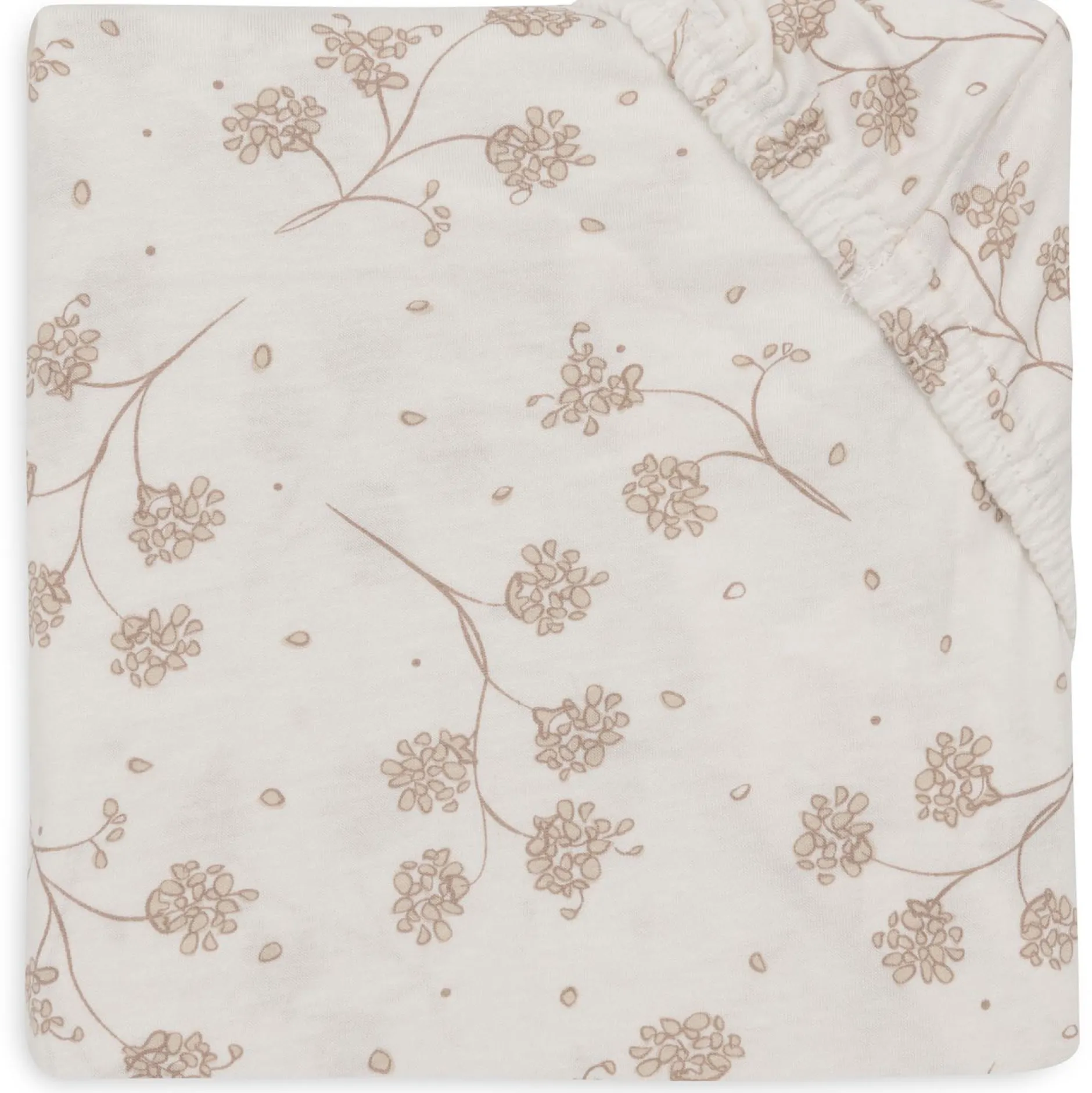 Hoeslakens|Lakens*Jollein wieghoeslaken leafy dreams wit