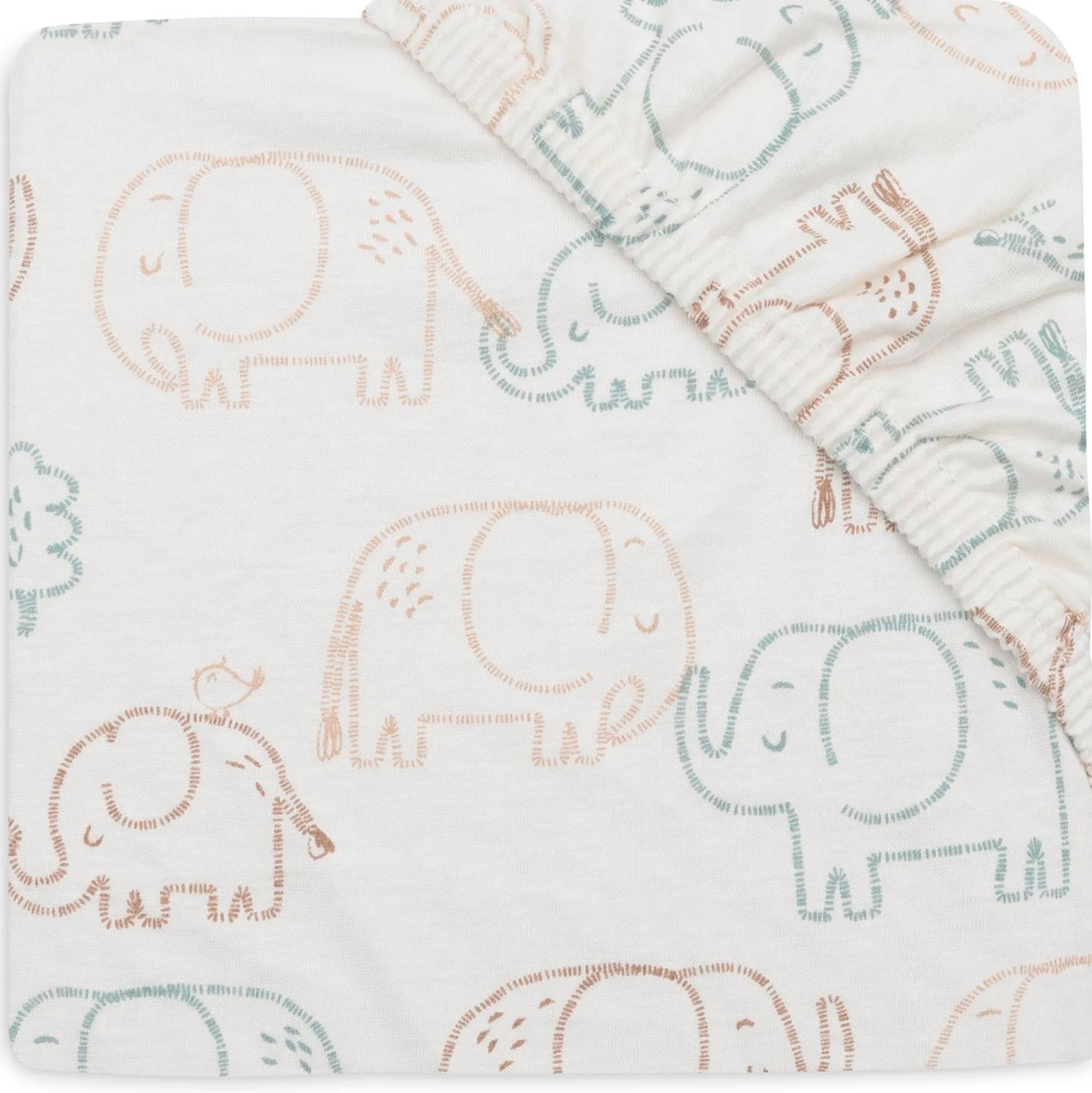 Hoeslakens|Lakens*Jollein wieghoeslaken olifant wit