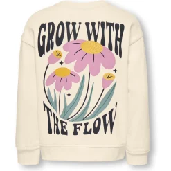 Truien & Vesten|Truien & Sweaters*Kids Only peuter sweater lange mouwen printopdruk wit Dark Off-White