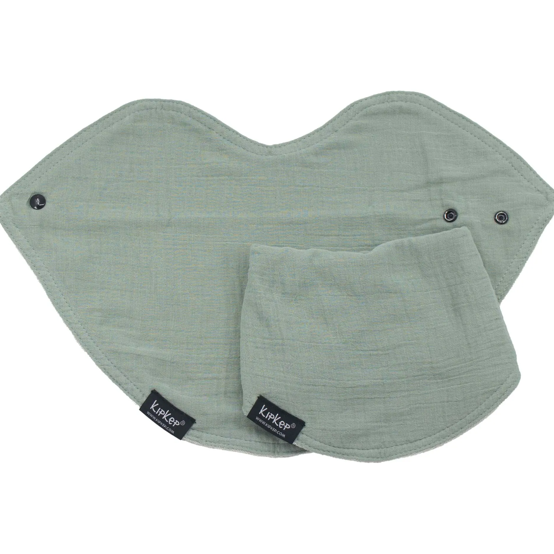Slabbetjes*Kipkep 3-in-1 slab 2 stuks groen