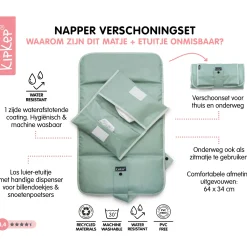 Luiertassen*Kipkep verschoningsmatje+luieretui combiset Pale Green