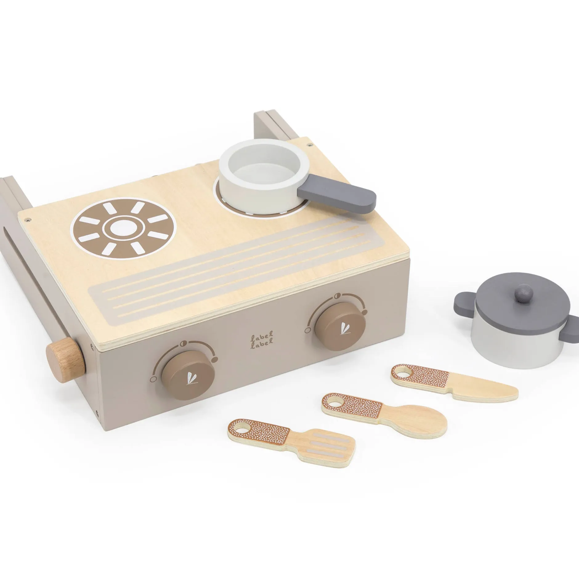 Keukens & Kinderservies*Label Label houten cooker / keuken set Beigebrown