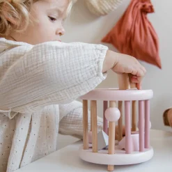 Vormenstoven*Label Label houten vormenstoof Pink